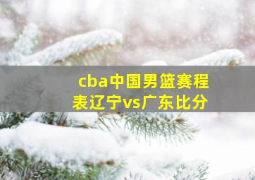 cba中国男篮赛程表辽宁vs广东比分