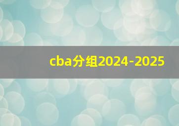 cba分组2024-2025