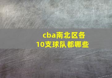 cba南北区各10支球队都哪些