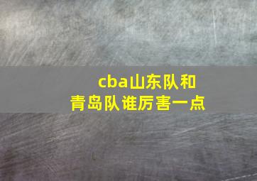 cba山东队和青岛队谁厉害一点