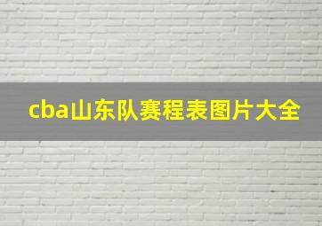 cba山东队赛程表图片大全