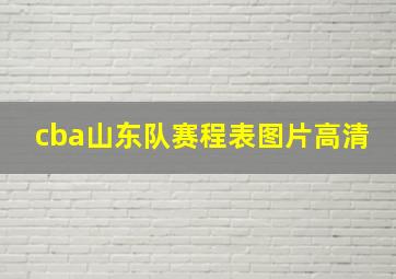 cba山东队赛程表图片高清