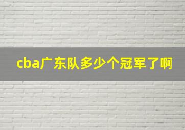 cba广东队多少个冠军了啊