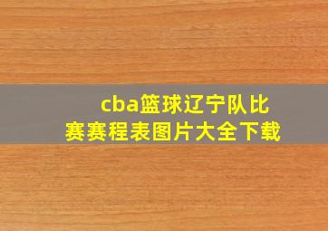 cba篮球辽宁队比赛赛程表图片大全下载