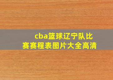 cba篮球辽宁队比赛赛程表图片大全高清