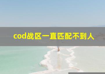 cod战区一直匹配不到人