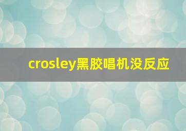 crosley黑胶唱机没反应