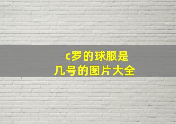 c罗的球服是几号的图片大全