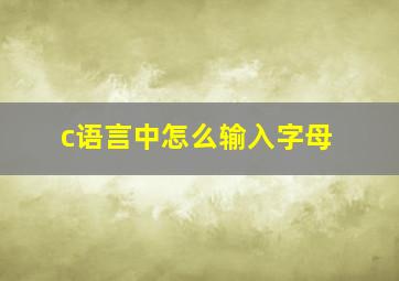 c语言中怎么输入字母