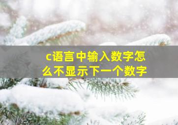 c语言中输入数字怎么不显示下一个数字