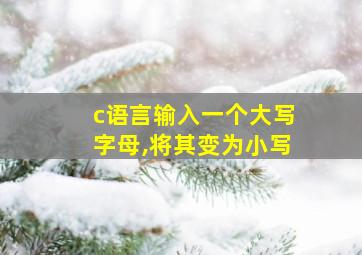 c语言输入一个大写字母,将其变为小写