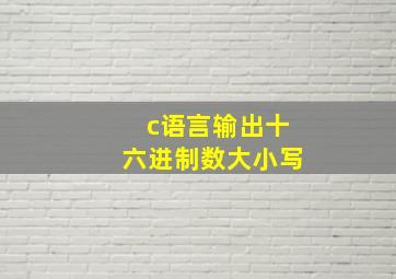 c语言输出十六进制数大小写