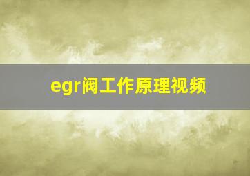 egr阀工作原理视频