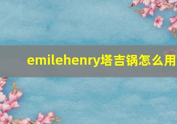 emilehenry塔吉锅怎么用