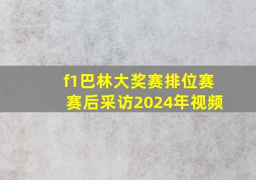 f1巴林大奖赛排位赛赛后采访2024年视频