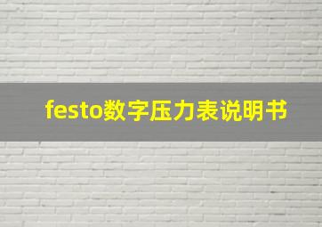 festo数字压力表说明书