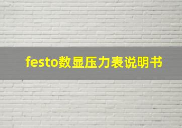 festo数显压力表说明书