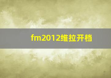 fm2012维拉开档