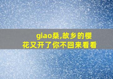 giao桑,故乡的樱花又开了你不回来看看