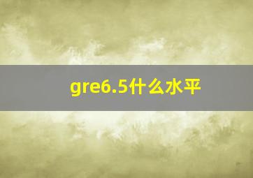 gre6.5什么水平