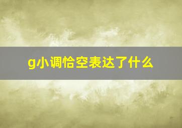 g小调恰空表达了什么