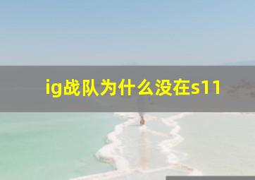 ig战队为什么没在s11