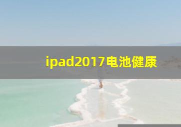 ipad2017电池健康