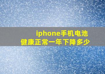 iphone手机电池健康正常一年下降多少