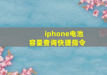 iphone电池容量查询快捷指令