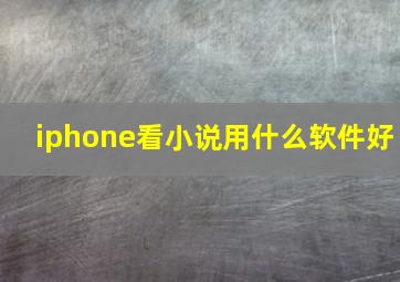 iphone看小说用什么软件好