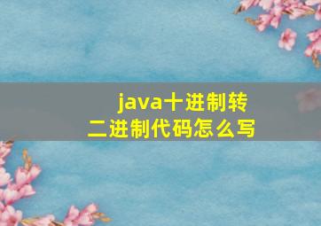 java十进制转二进制代码怎么写