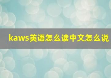 kaws英语怎么读中文怎么说