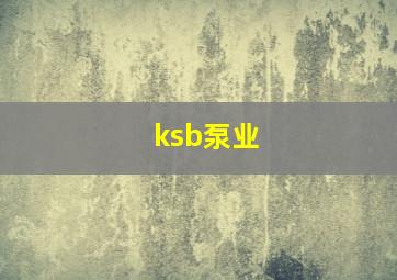 ksb泵业