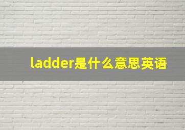 ladder是什么意思英语