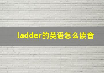 ladder的英语怎么读音