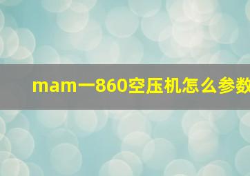 mam一860空压机怎么参数