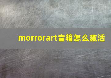 morrorart音箱怎么激活