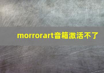 morrorart音箱激活不了