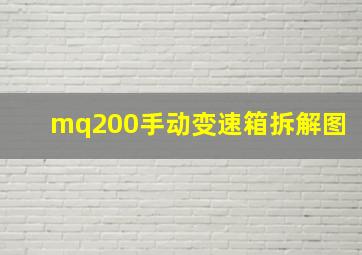 mq200手动变速箱拆解图