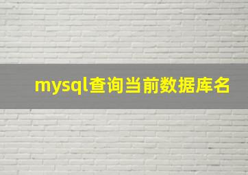 mysql查询当前数据库名