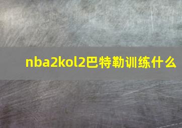 nba2kol2巴特勒训练什么