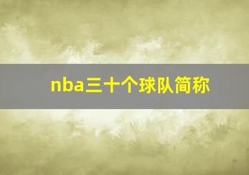 nba三十个球队简称