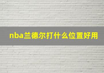 nba兰德尔打什么位置好用