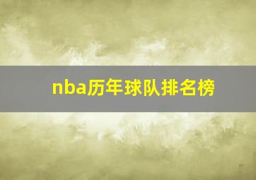 nba历年球队排名榜