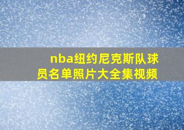 nba纽约尼克斯队球员名单照片大全集视频