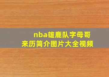 nba雄鹿队字母哥来历简介图片大全视频