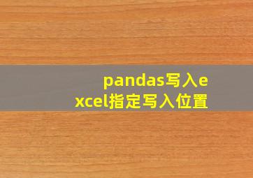 pandas写入excel指定写入位置