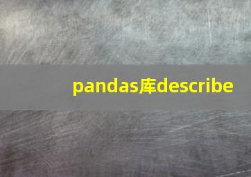 pandas库describe