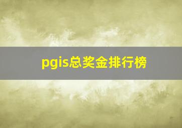 pgis总奖金排行榜