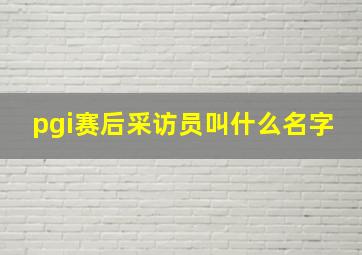 pgi赛后采访员叫什么名字